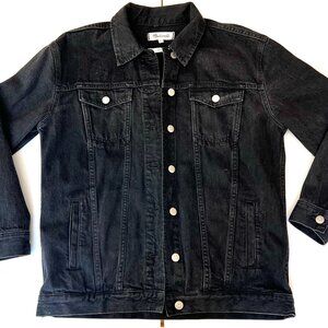 Madewell Women's Oversized Black Jean denim Jacket Size Medium